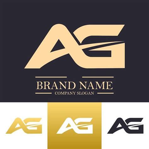 Ag Letters Logo Design In Golden Color