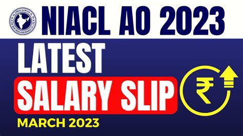 Niacl Ao Latest Salary Slip March Niacl Ao Salary Slip