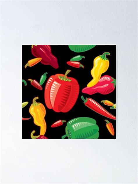 Hot Peppers Poster By Rusanovska Redbubble