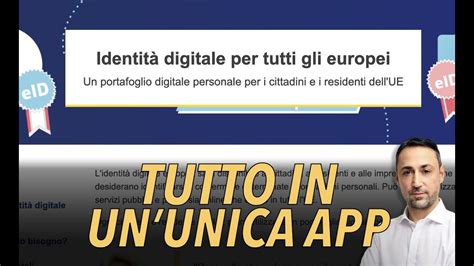 Si parte a Giugno con l Identità Digitale Europea YouTube