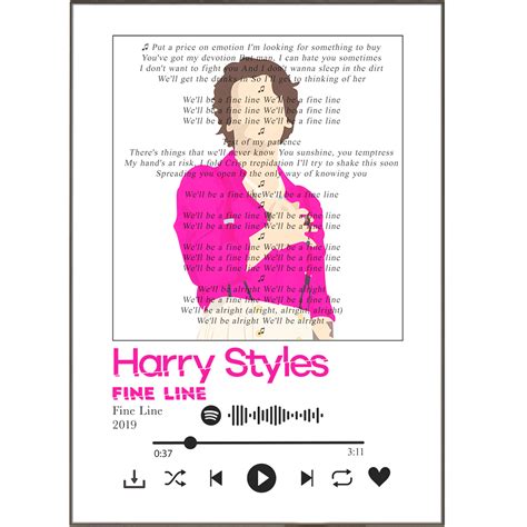 Harry Styles Fine Line Lyrics Modern Wall Art And Prints 98types