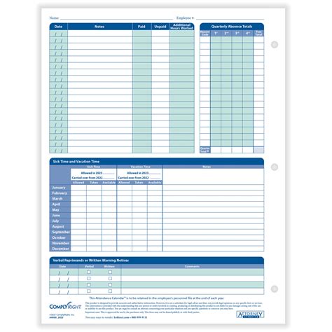 Printable 2023 Attendance Calendar - Printable Calendar 2023