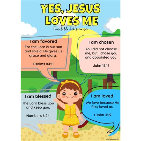 Kids Bible verse - Yes, Jesus loves me poster | Shopee Philippines