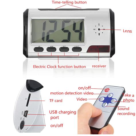 hidden camera alarm clock micro nanny cam motion detection mini dv dvr ...