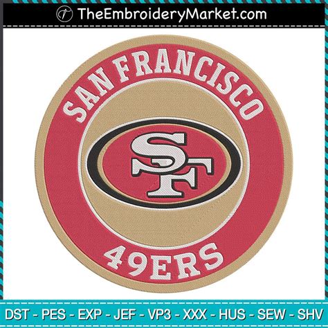 San Francisco 49Ers Logo Circle Embroidery Designs File, San Francisco ...