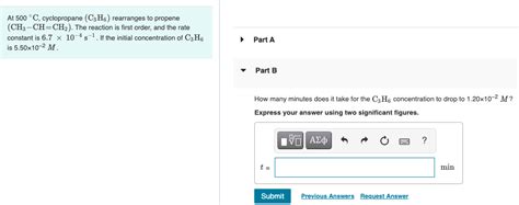Solved At C Cyclopropane C H Rearranges To Propene Chegg