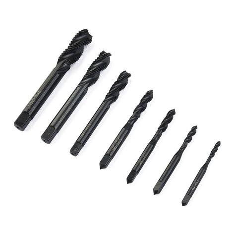 7pcs Hss Machine Screw Thread Metric Plug Spiral Tap Drill Set M3 M4 M5