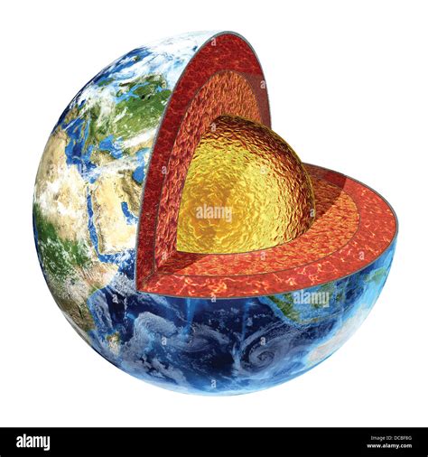 Earth cross section. Showing the outer core, made by liquid iron ...