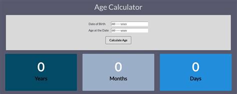 Develop An Age Calculator By Using Htmlcss And Javascript