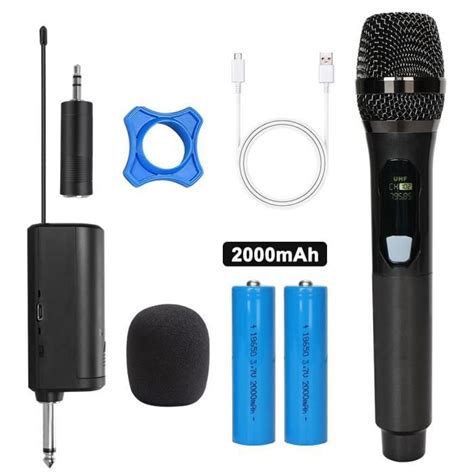 Microphone Sans Fil Uhf Aste Avec Batterie R Cepteur Aste Convient Pour