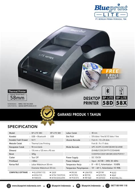 Printer Thermal POS BLUEPRINT Lite 58D Dan Lite 58X Berita