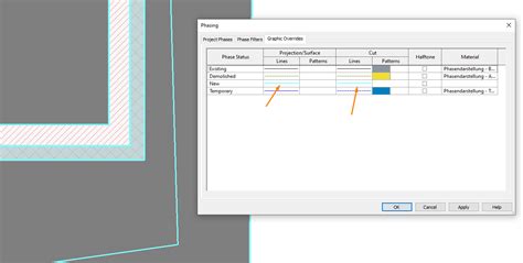 Phasenfilter überschreibt Wandkonstruktion in Revit