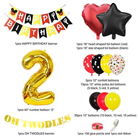 Amandir Oh Twodles Cartoon Mouse 2nd Birthday Party Supplies Happy