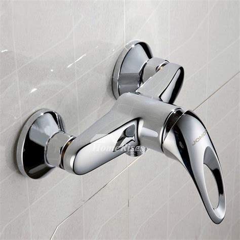 Modern Shower Faucets Simple Wall Mount Chrome Exposed Silver