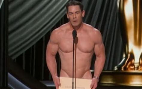 Shocking John Cena Presents Oscars Award Naked Leaves The