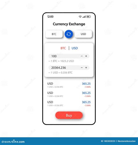 Currency Exchange Smartphone Interface Vector Template. Mobile App Page ...