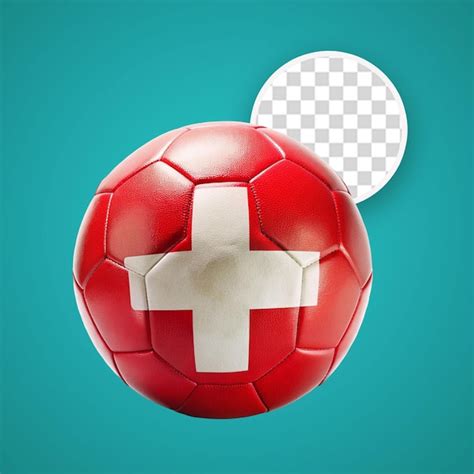 Premium PSD Fully Transparent Red And White Soccer Ball