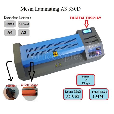 Jual Mesin Laminating OR 330 D Laminating A3 Mesin Laminating