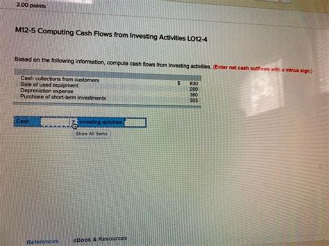 Solved 200 Points M12 5 Computing Cash Flows From Investing