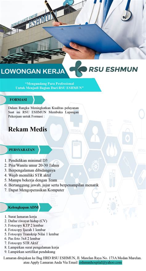 Lowongan Kerja Rekam Medis Rsu Eshmun Rumah Sakit Umum Eshmun