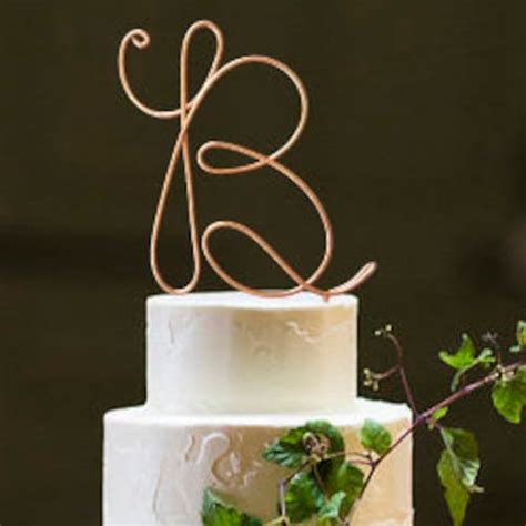 Monogram Wire Wedding Cake Topper Rustic Chic Initial Custom Etsy