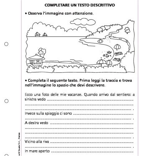 Completare Un Testo Descrittivo Giunti Scuola