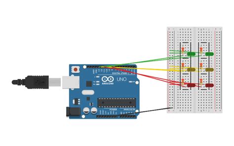 Circuit Design Traffic Light Tinkercad