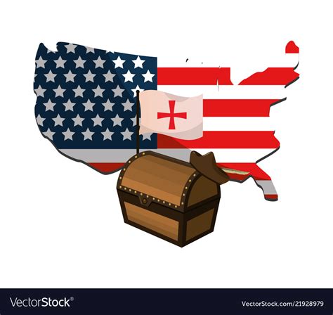 Usa Flag Map With Chest And Cross Royalty Free Vector Image