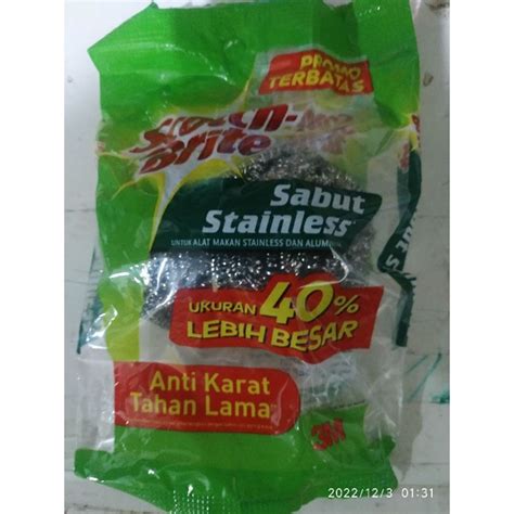 Jual 3M Sabut Cuci Piring Stainless Kawat Scotch Brite 40 Lebih Besar