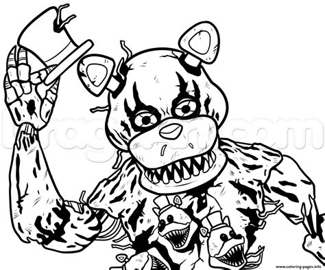 Draw Nightmare Freddy Fazbear Five Nights At Freddys Fnaf Coloring ...