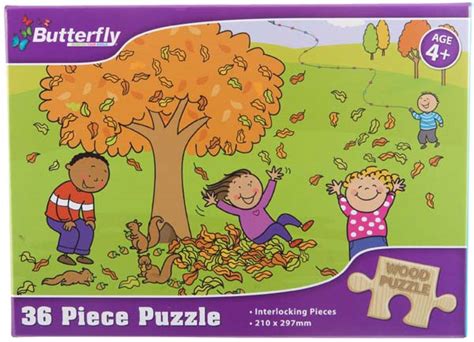 BUTTERFLY A4 WOODEN PUZZLE 36 PIECE - Splendit