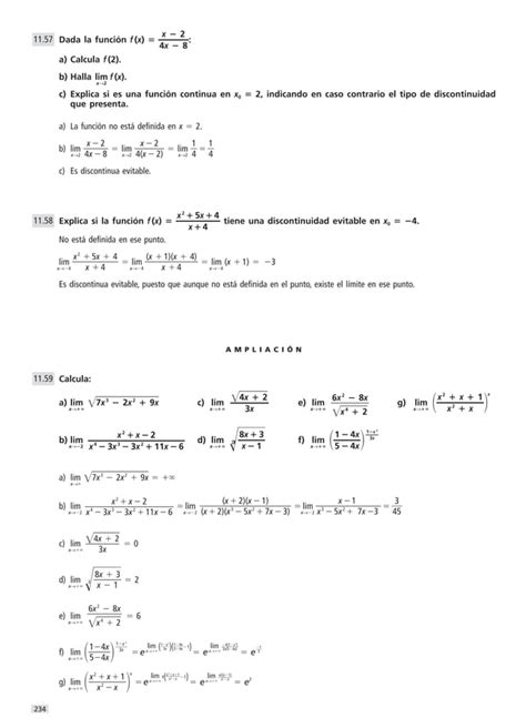 Límites De Funciones Continuidad Ejercicios Resueltos Pdf