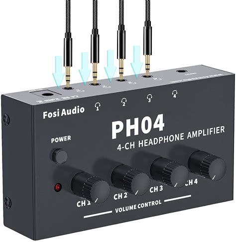 Fosi áudio ph04 4 canais amplificador de fone de ouvido estéreo