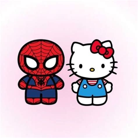 Hello Kitty And Spider Man ♥︎ En 2023 Pegatinas Bonitas Fondo De