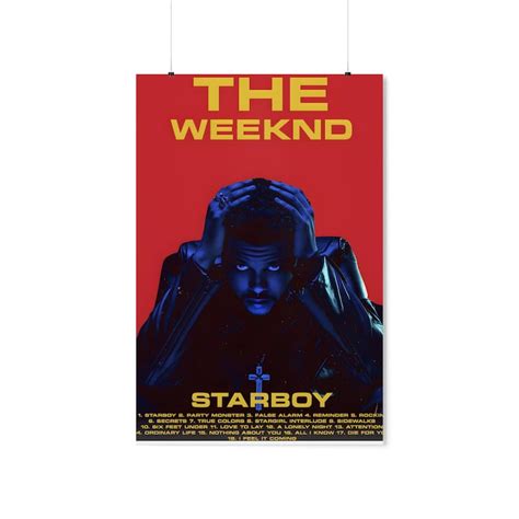 The Weeknd Starboy Album Cover Art Digital Prints Home Wall - Etsy