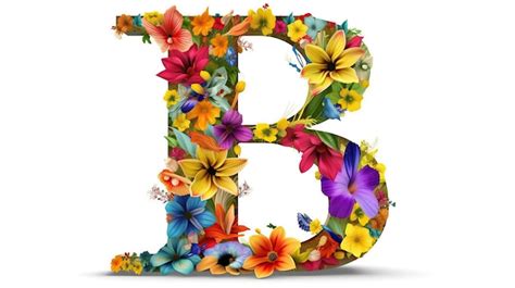 Premium Photo Flower 3d Colorful Alphabet Letter B White Background