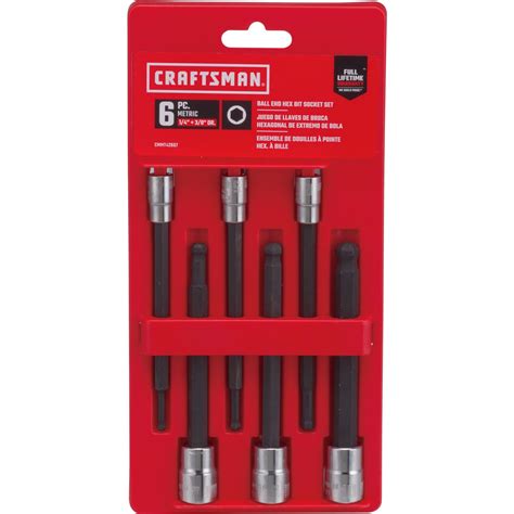 In Drive Metric Long Ball Hex Bit Socket Set Pc Craftsman