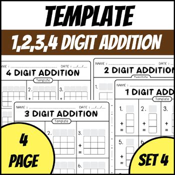 Engaging Regrouping Template For And Digit Addition Set