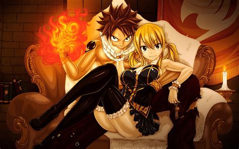 Hd Wallpaper Fairy Tail Dragneel Natsu Anime Heartfilia Lucy Anime