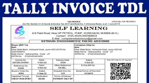 Invoice Customized Tdl File In Tally Prime Invoice Format Tdl Tally