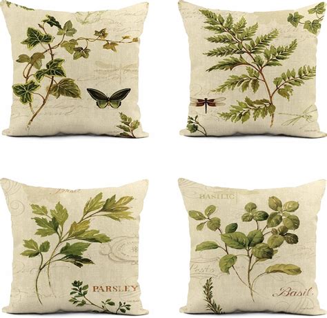 Moslion Throw Pillow Cover Lily 18x18 Inch Valley Fern