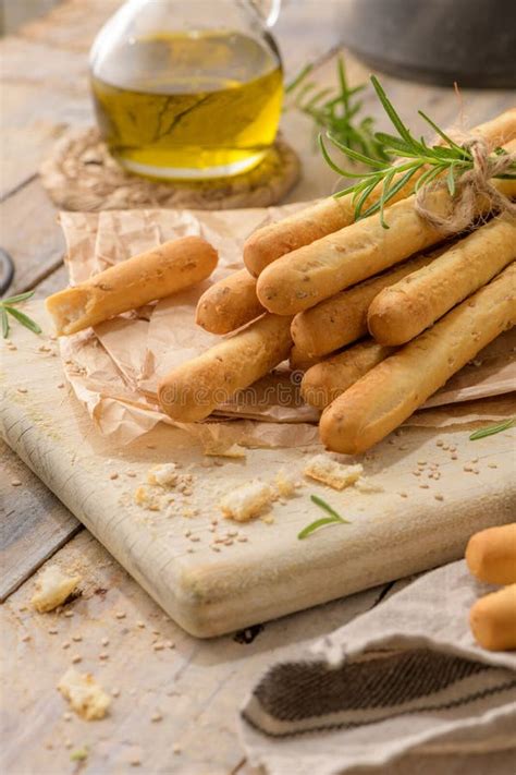 Traditional Italian Breadsticks Grissini Stock Photo Image Of