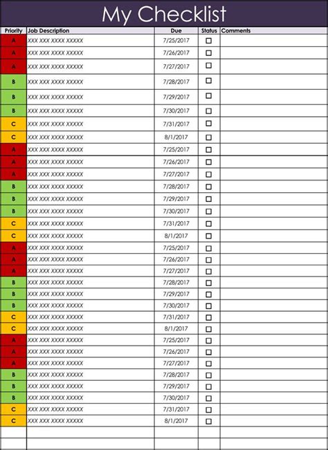 Free Printable Checklist Templates Edit Online WordLayouts