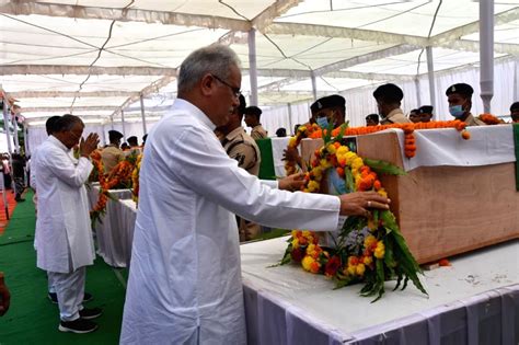 Chhattisgarh CM Bhupesh Baghel Pays Respect To Police Personnel Who