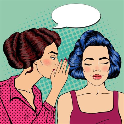 Woman Whispering Gossip Or Secret To Her Friend Vector Illustration In