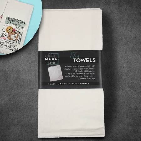 Tea Towels White 2pk - 810068181012