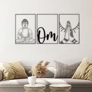 Metal Buddha Wall Decor Om Metal Wall Art Yoga Studio Wall - Etsy