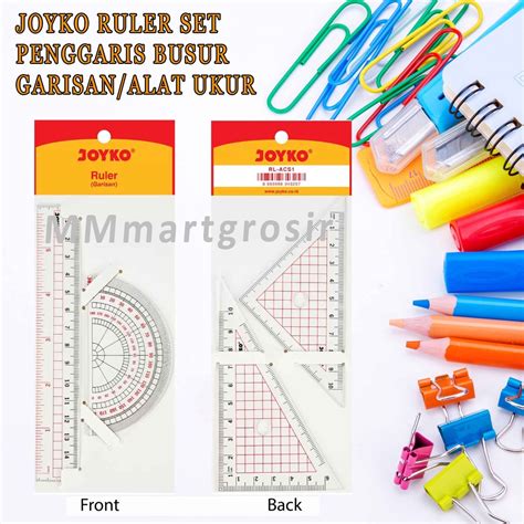 Jual Joyko Ruler Set 1 Set Penggaris Busur Garisan Joyko Alat