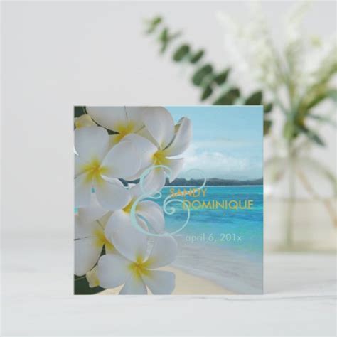 Pixdezines Plumeria Lei Beach Tropical Diyfonts Invitation Zazzle