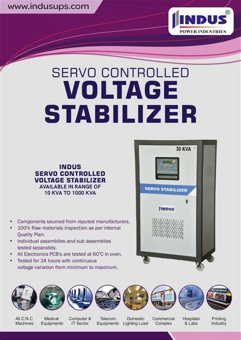 Indus 3 Phase Servo Voltage Stabilizer 150 KVA Input Range 310 480v